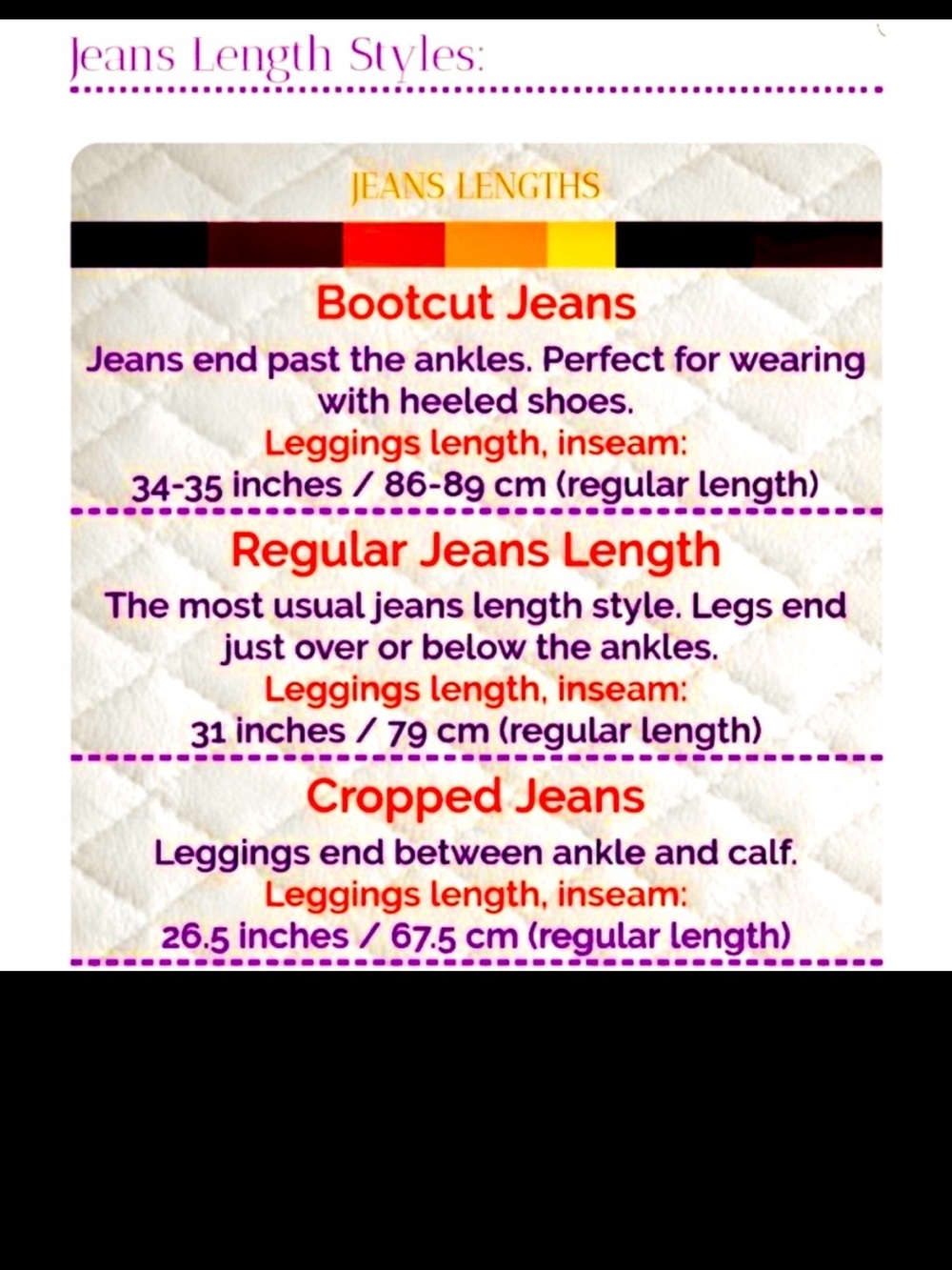 👖JEANS SIZE CHARTS👖 - Picture 13 of 16